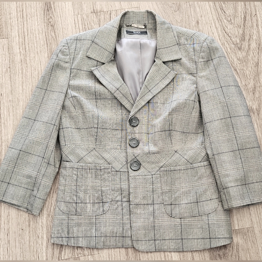 Gray Plaid Blazer